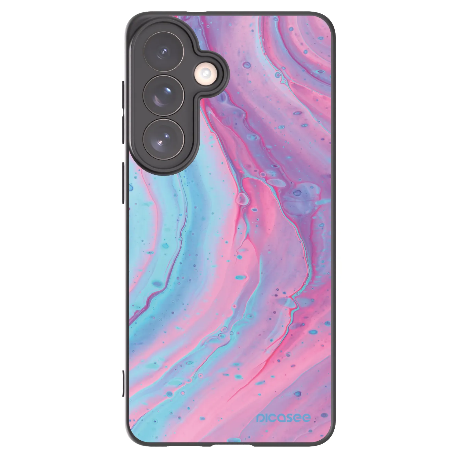 Picasee Μαύρη θήκη σιλικόνης για Samsung Galaxy S26+ - Pink liquid