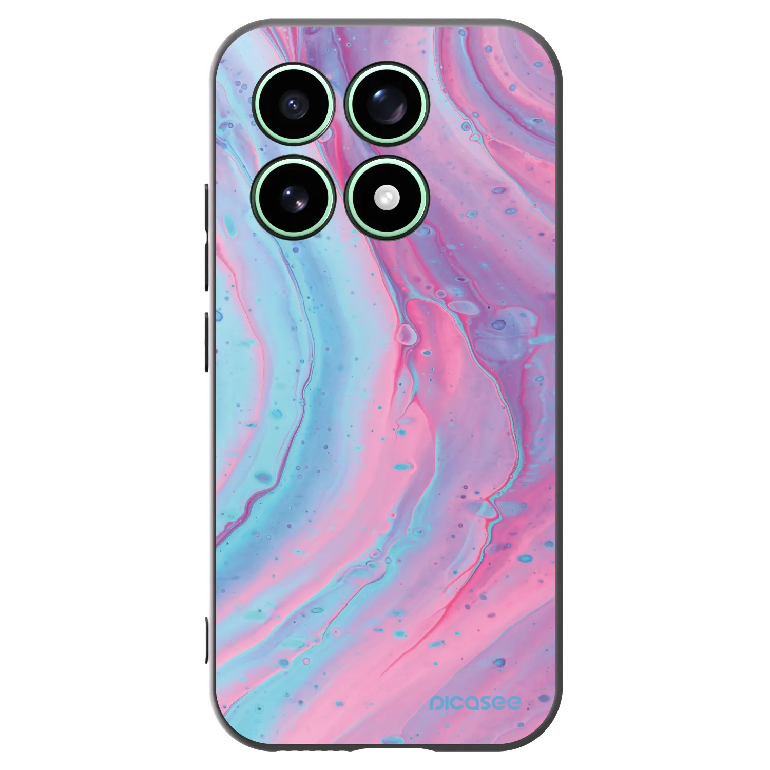 Picasee Μαύρη θήκη σιλικόνης για Xiaomi 17 - Pink liquid