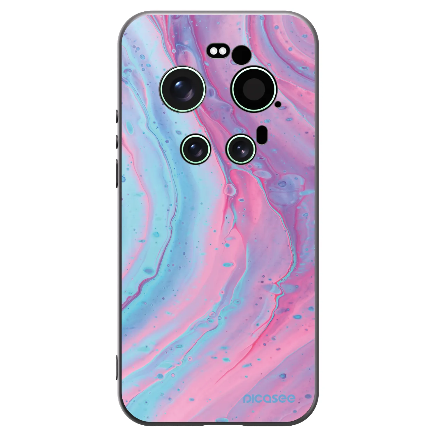 Picasee Μαύρη θήκη σιλικόνης για Xiaomi 17 Ultra - Pink liquid