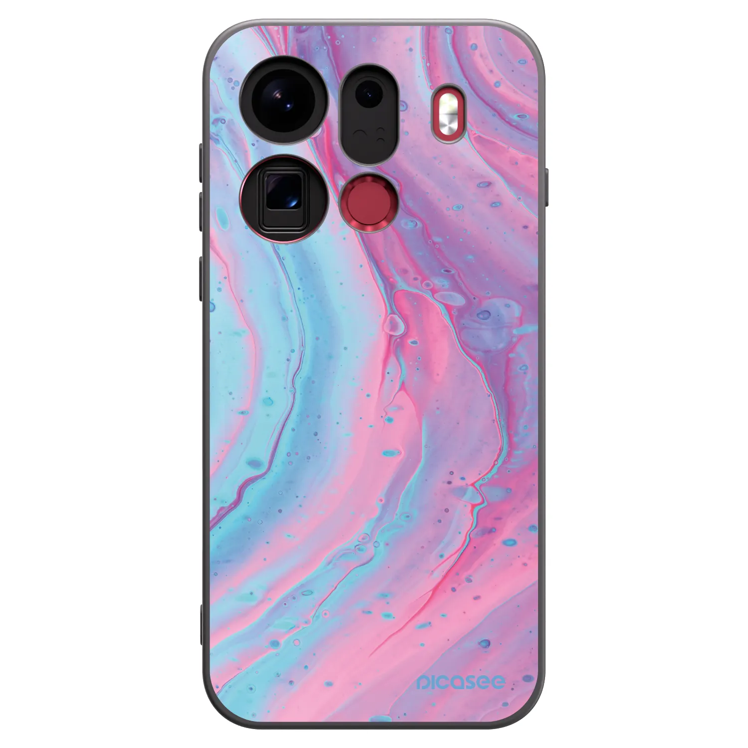 Picasee Μαύρη θήκη σιλικόνης για OPPO Find X9 Pro - Pink liquid