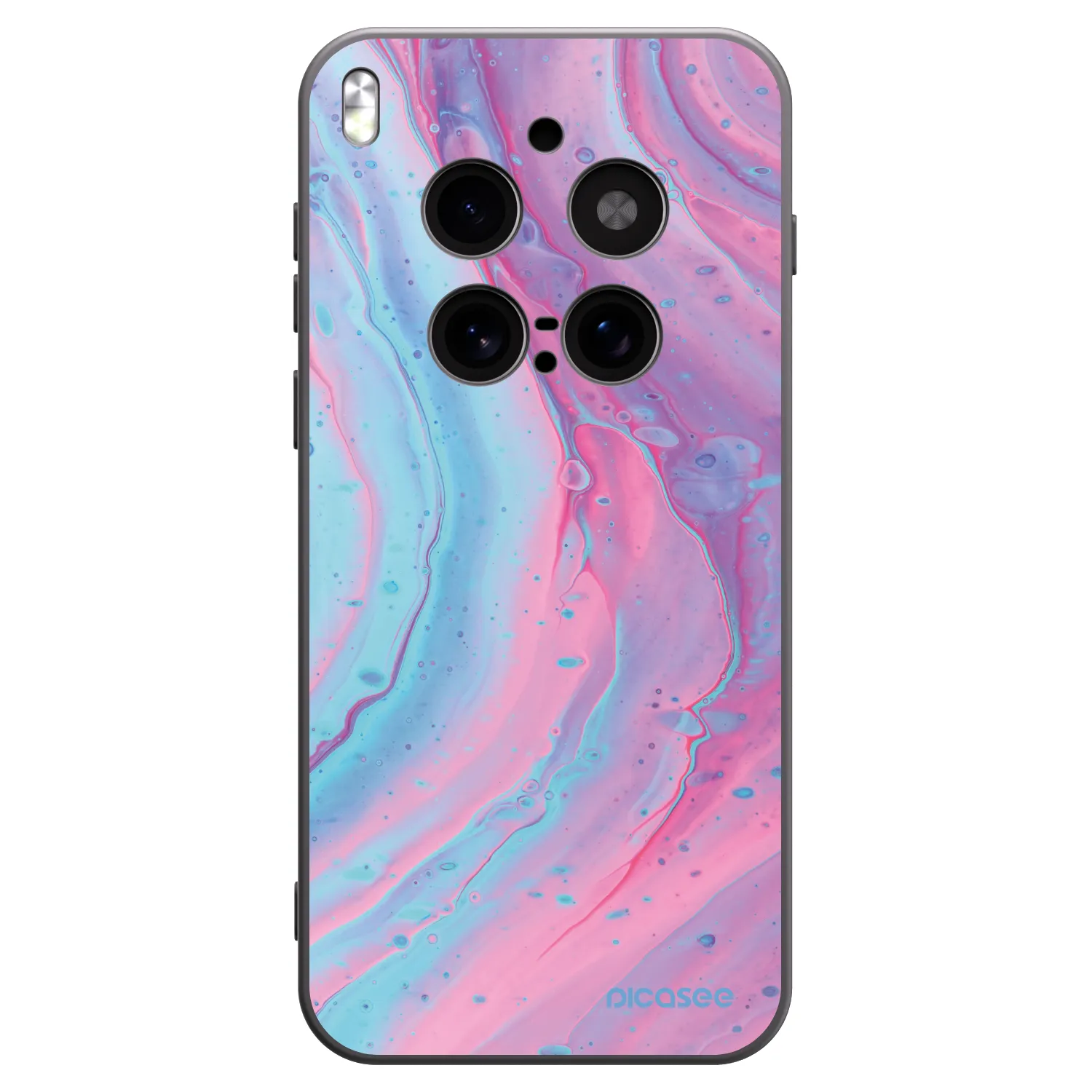 Picasee Μαύρη θήκη σιλικόνης για Vivo X300 Pro - Pink liquid