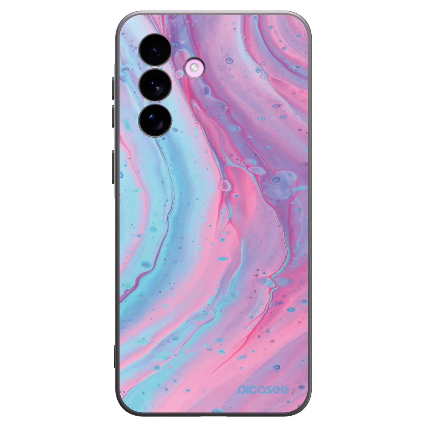 Picasee Μαύρη θήκη σιλικόνης για Samsung Galaxy A57 5G - Pink liquid