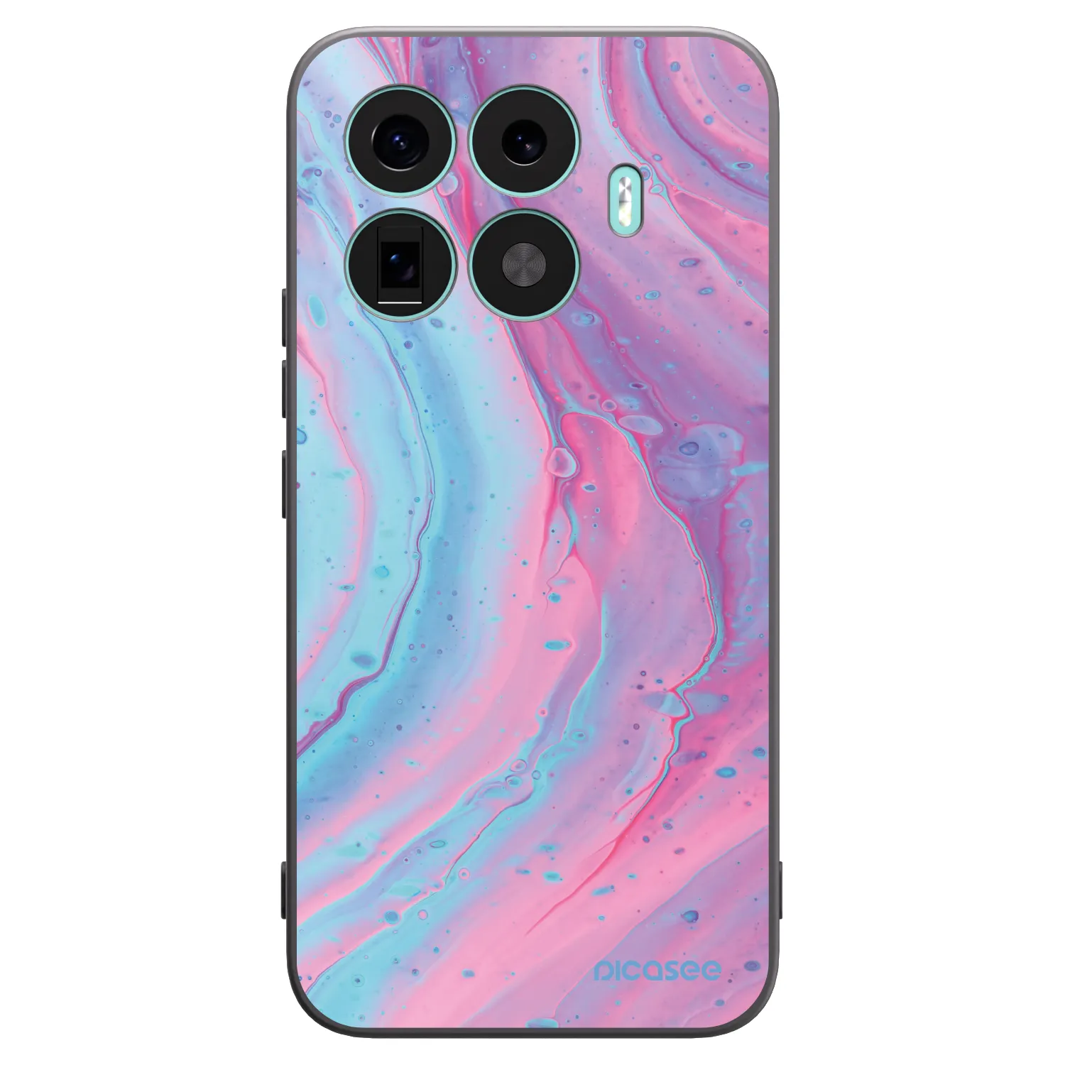 Picasee Μαύρη θήκη σιλικόνης για Xiaomi 17T Pro - Pink liquid