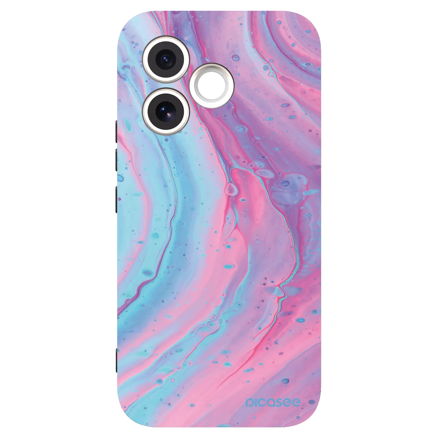 Picasee Μαύρη θήκη σιλικόνης για Honor 600 Lite - Pink liquid