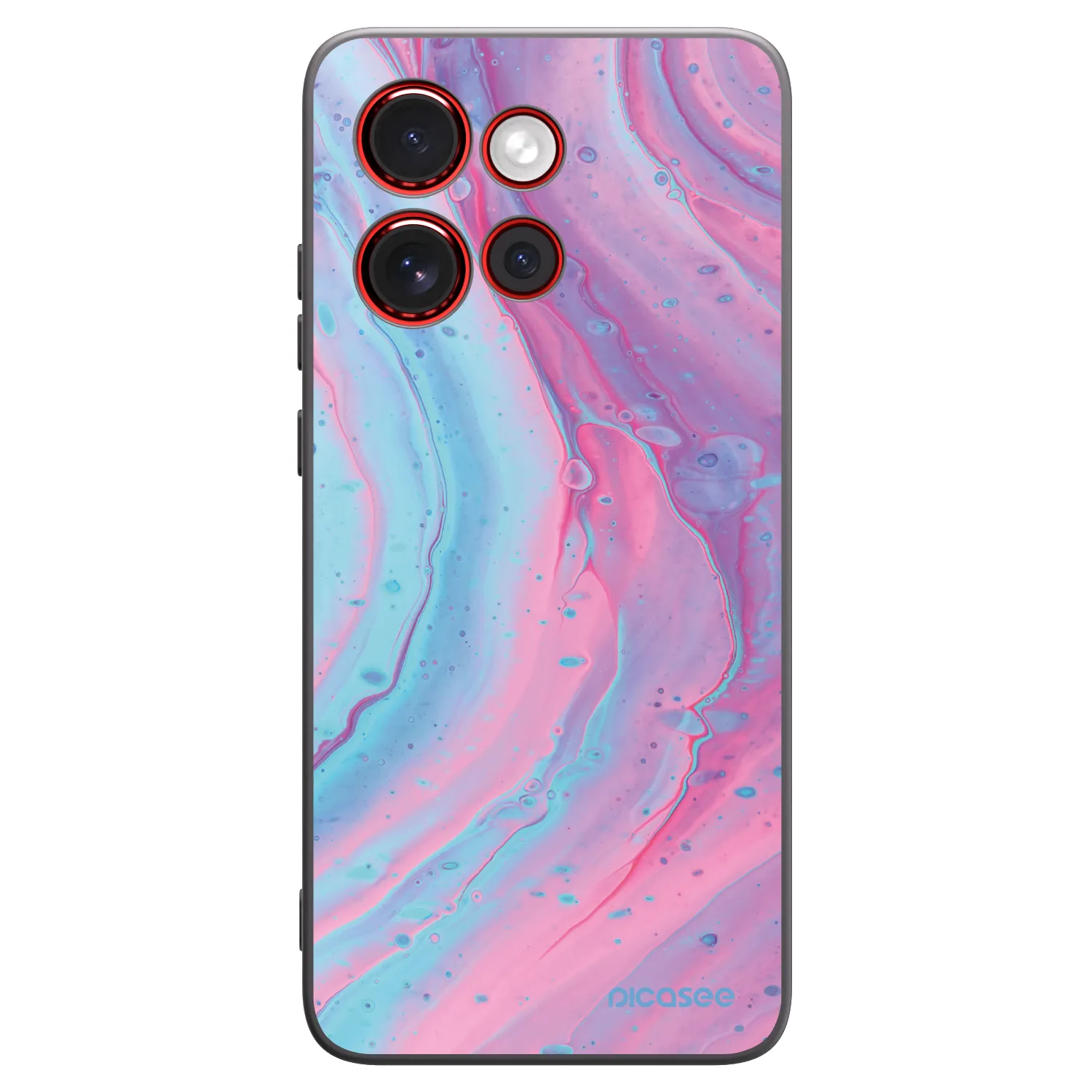 Picasee Μαύρη θήκη σιλικόνης για Motorola Edge 60 Neo 5G - Pink liquid