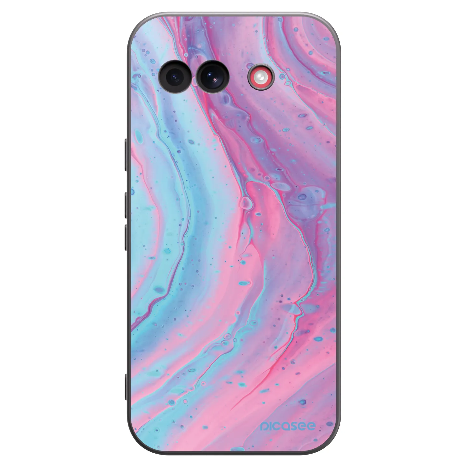 Picasee Μαύρη θήκη σιλικόνης για Google Pixel 10a - Pink liquid