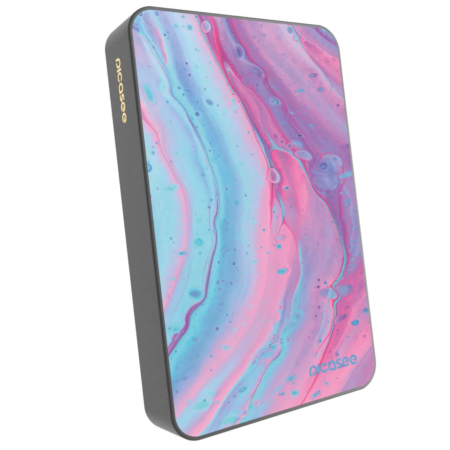 Picasee Powerbank με MagSafe 10 000 mAh Γκρί - Pink liquid