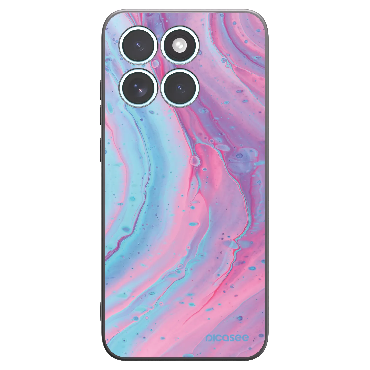 Picasee Μαύρη θήκη σιλικόνης για Motorola Edge 70 Fusion - Pink liquid