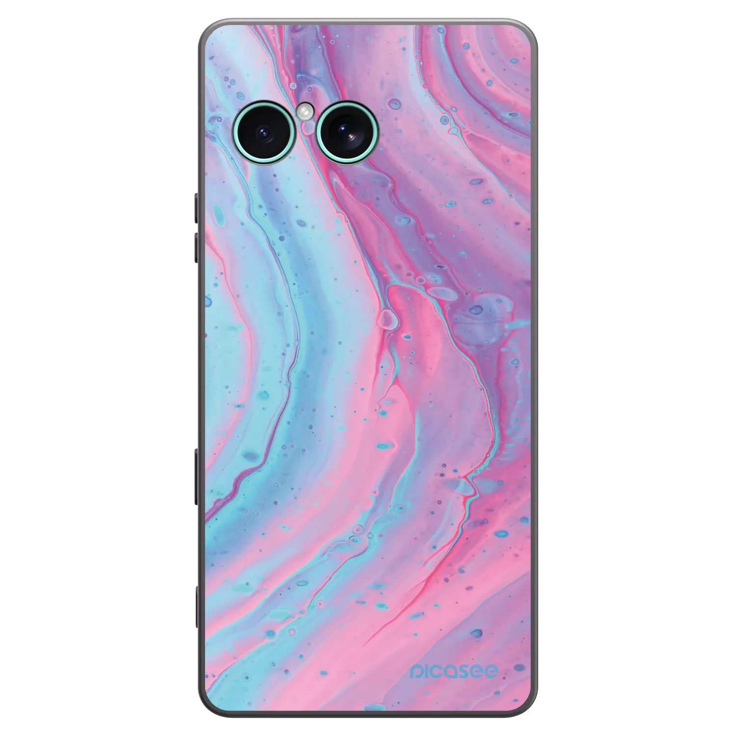 Picasee Μαύρη θήκη σιλικόνης για Sony Xperia 10 VII - Pink liquid