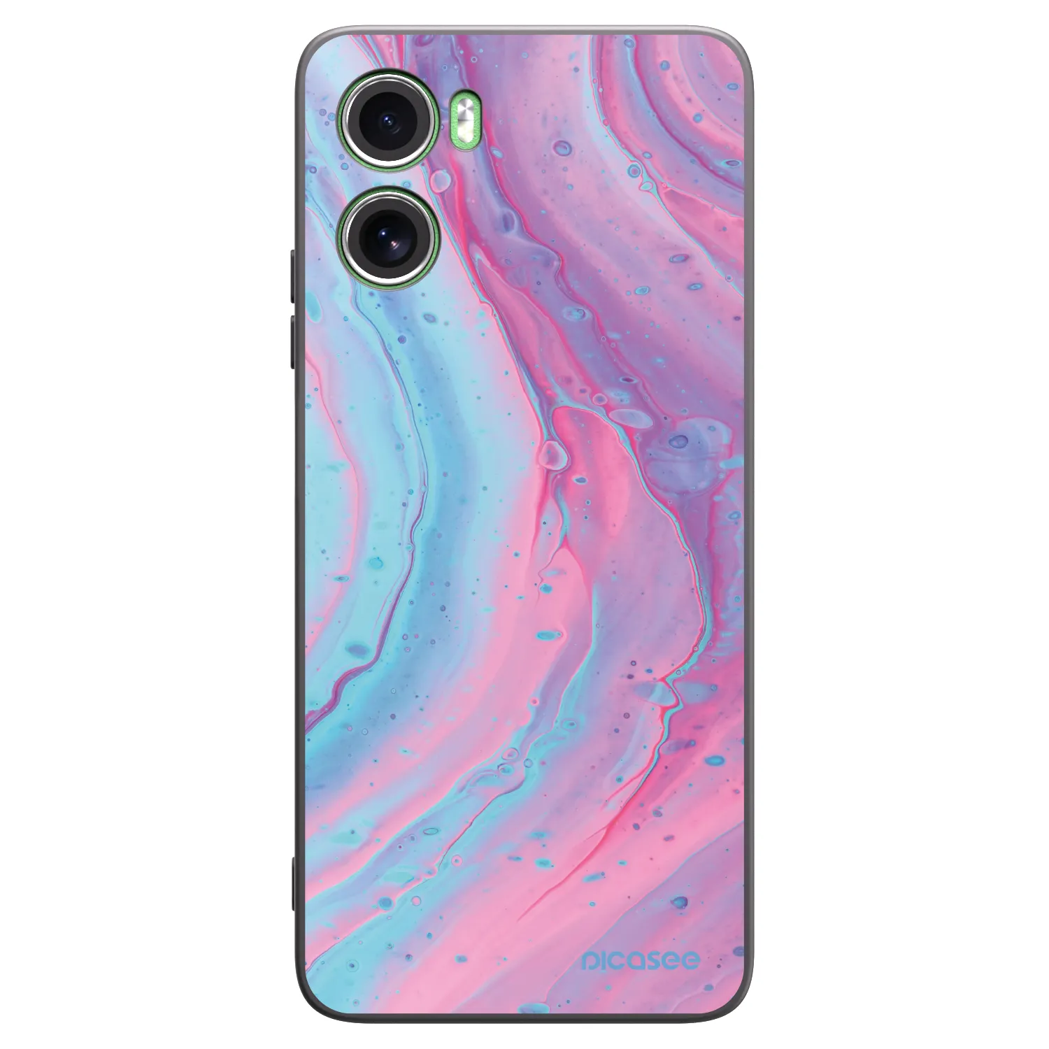 Picasee Μαύρη θήκη σιλικόνης για Motorola Moto G06 - Pink liquid