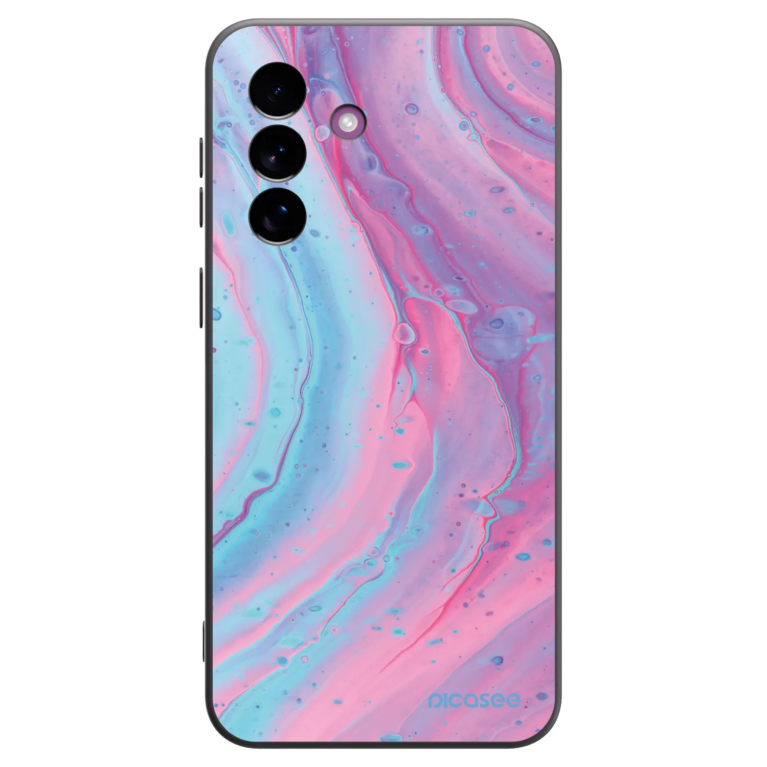 Picasee Μαύρη θήκη σιλικόνης για Samsung Galaxy A37 - Pink liquid