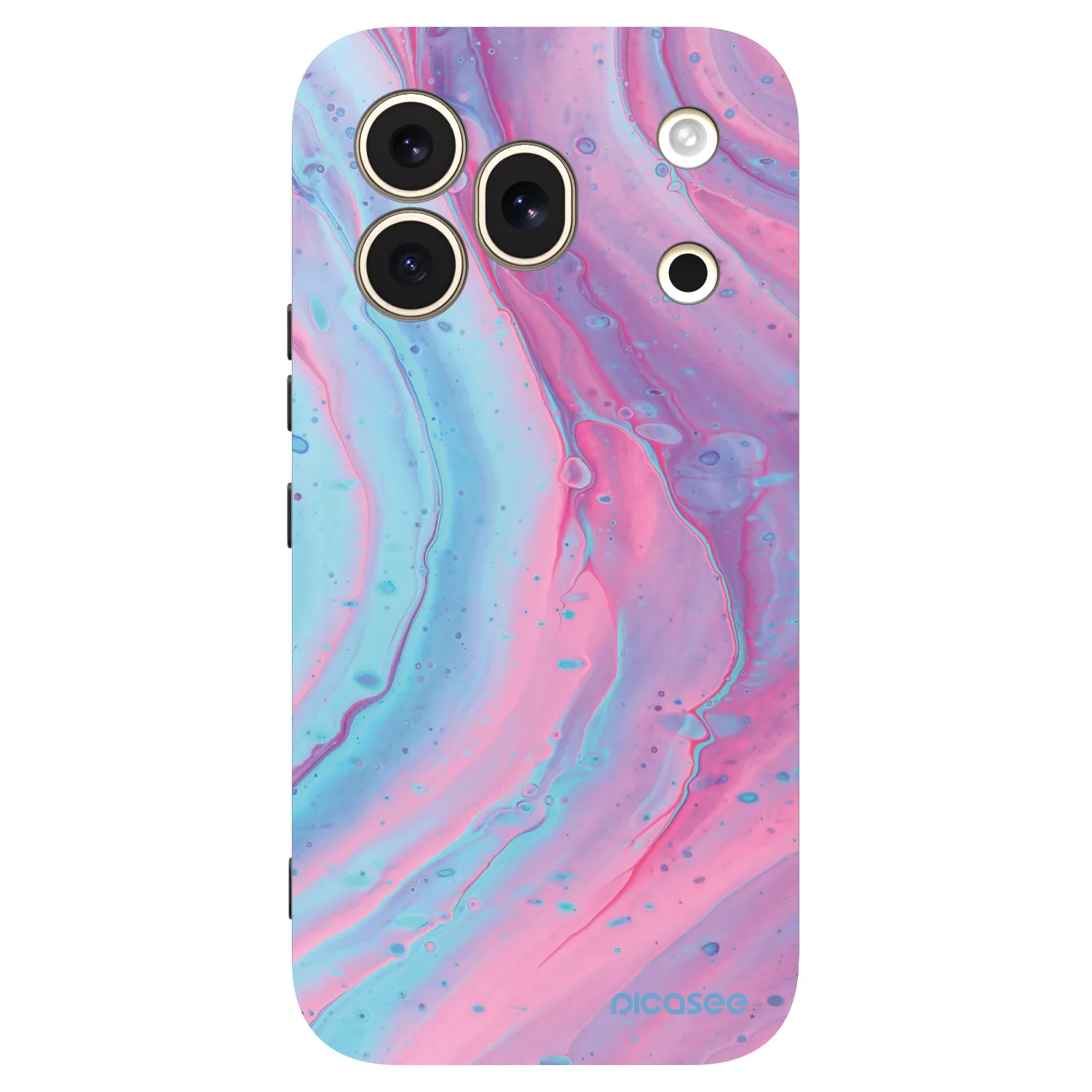 Picasee Μαύρη θήκη σιλικόνης για Honor 600 Pro - Pink liquid