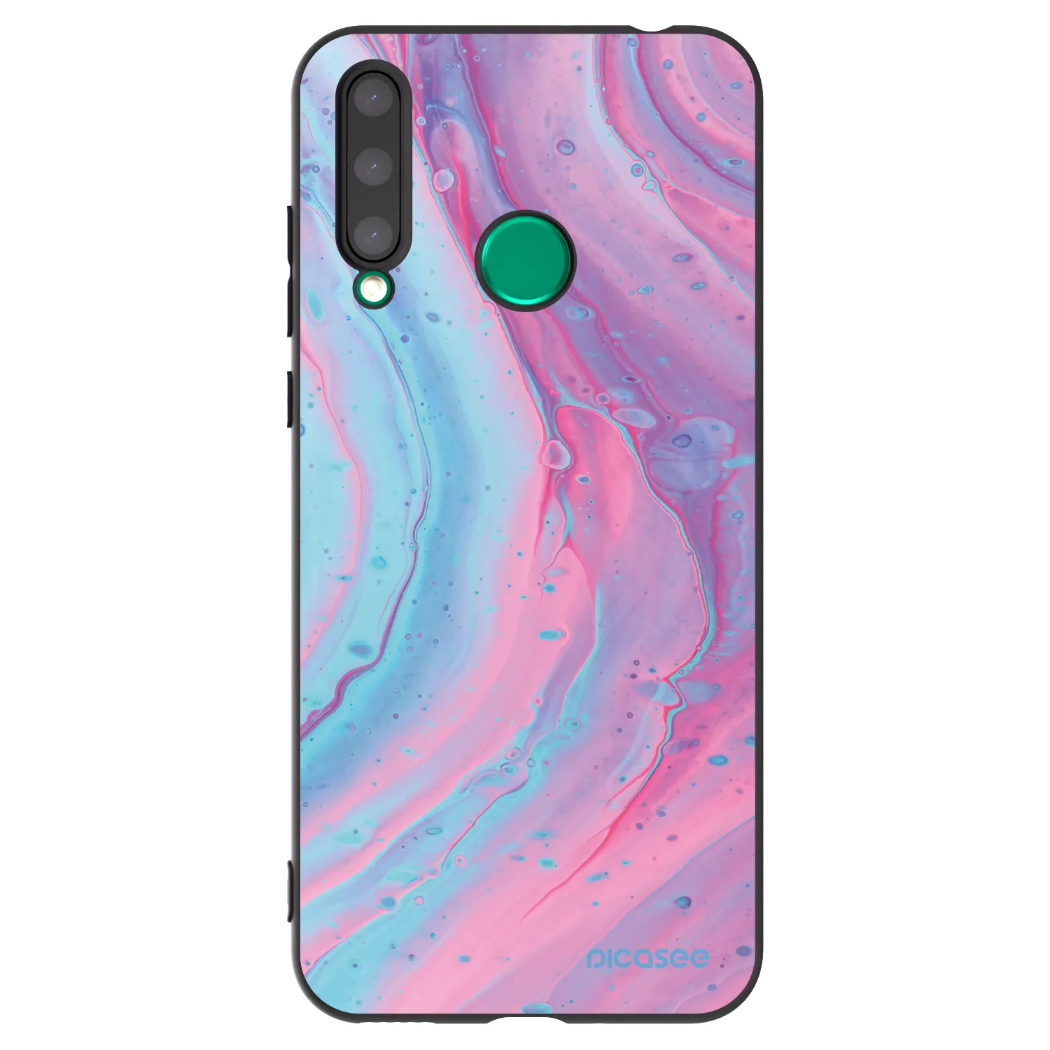 Picasee Μαύρη θήκη σιλικόνης για Honor 20 Lite - Pink liquid