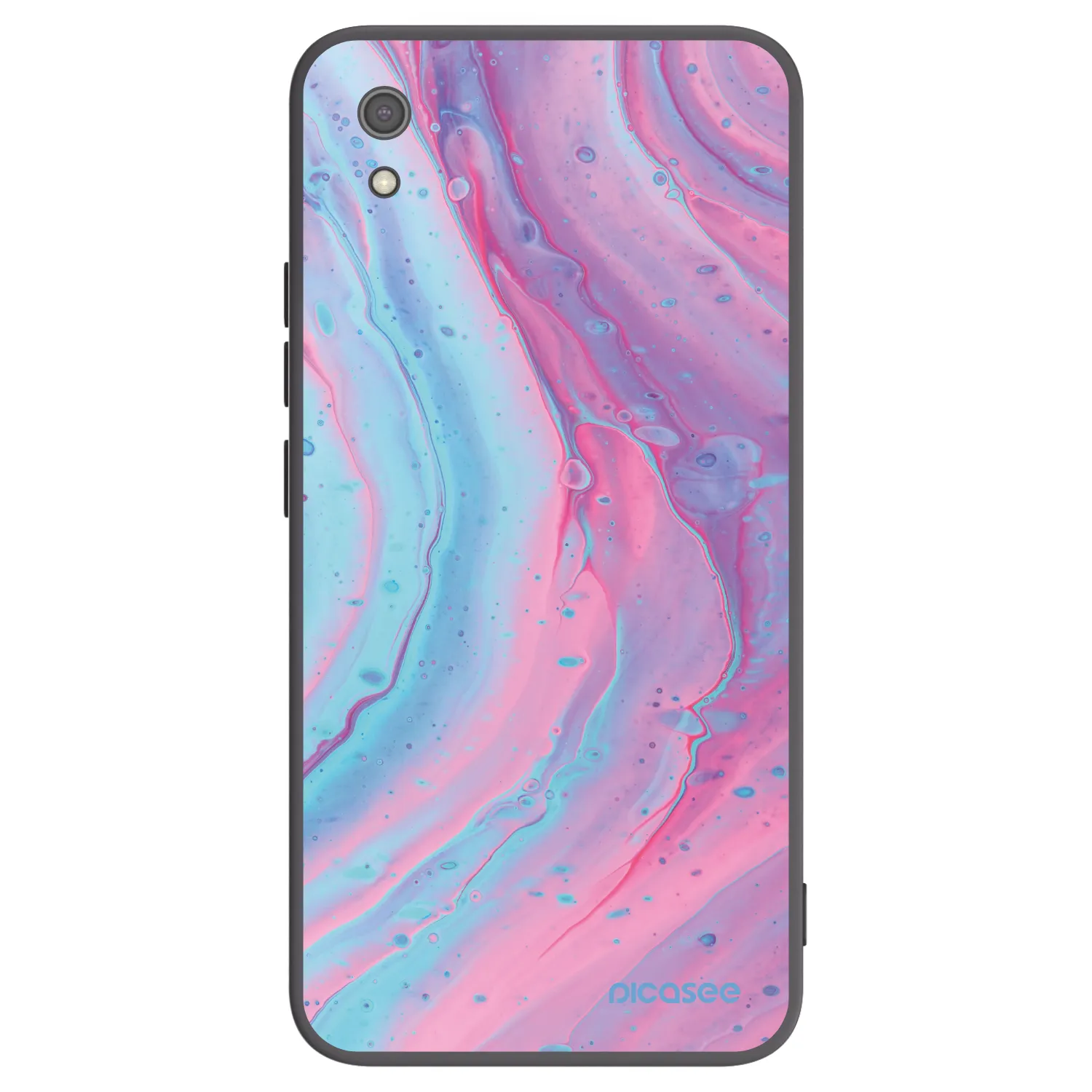 Picasee Μαύρη θήκη σιλικόνης για Xiaomi Redmi 7A - Pink liquid