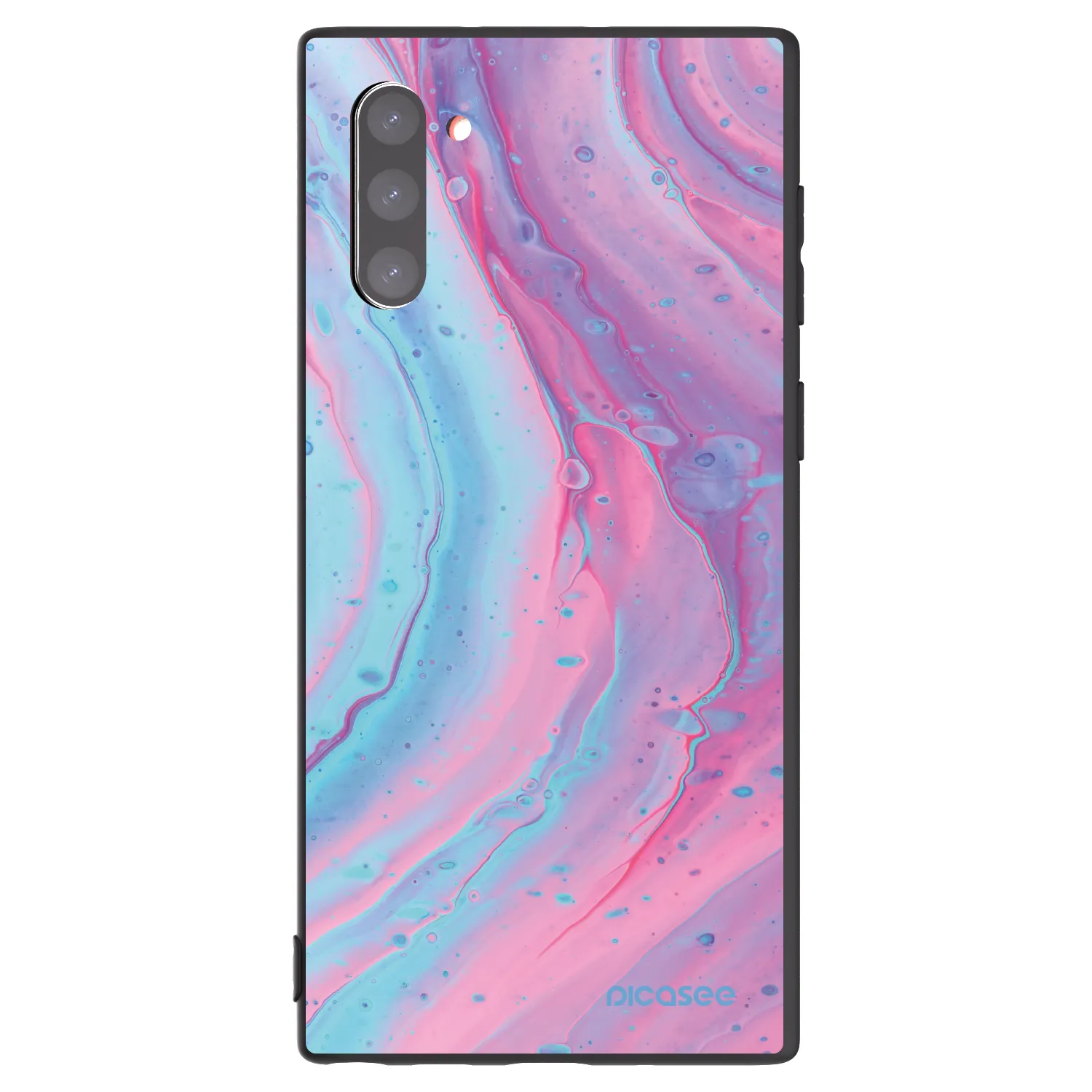 Picasee Μαύρη θήκη σιλικόνης για Samsung Galaxy Note 10 N970F - Pink liquid