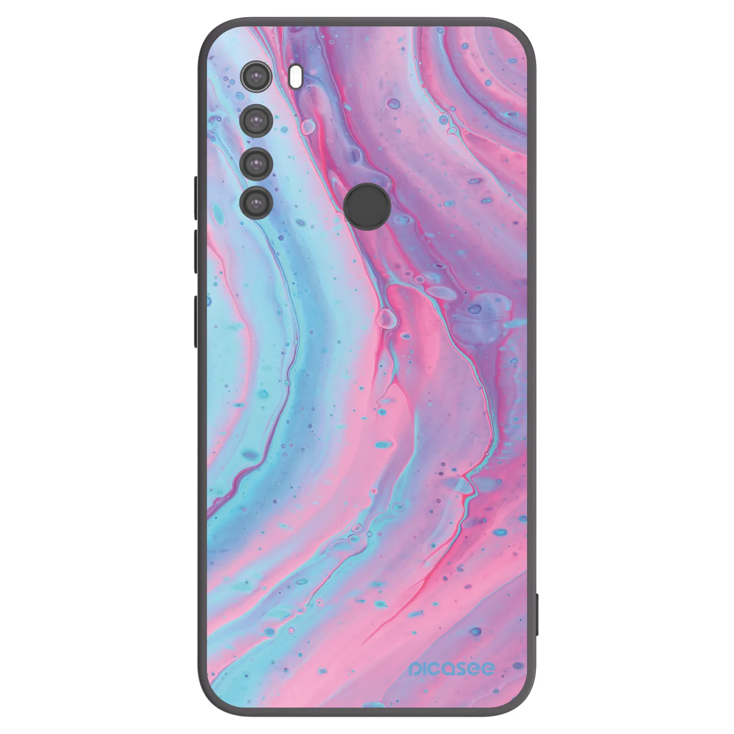 Picasee Μαύρη θήκη σιλικόνης για Xiaomi Redmi Note 8 - Pink liquid