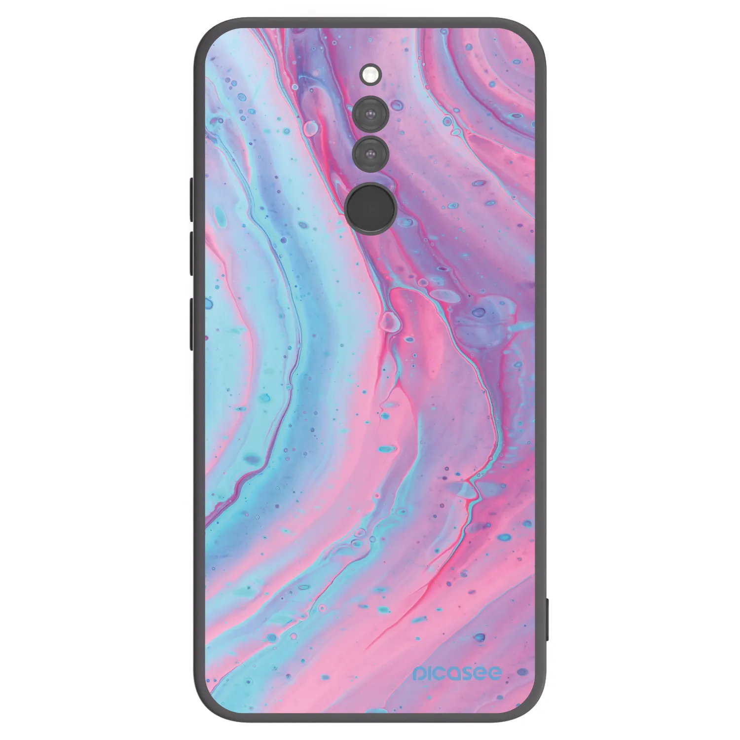 Picasee Μαύρη θήκη σιλικόνης για Xiaomi Redmi 8 - Pink liquid