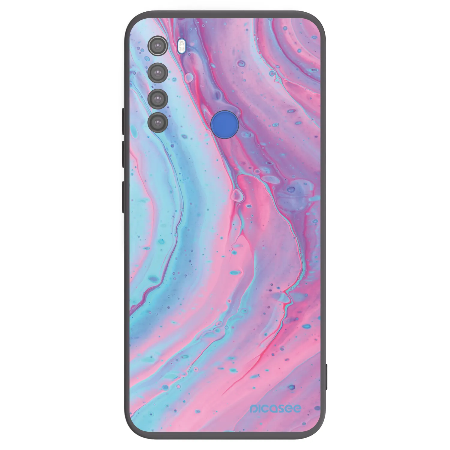 Picasee Μαύρη θήκη σιλικόνης για Xiaomi Redmi Note 8T - Pink liquid