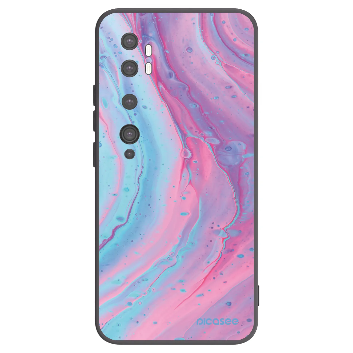 Picasee Μαύρη θήκη σιλικόνης για Xiaomi Mi Note 10 (Pro) - Pink liquid