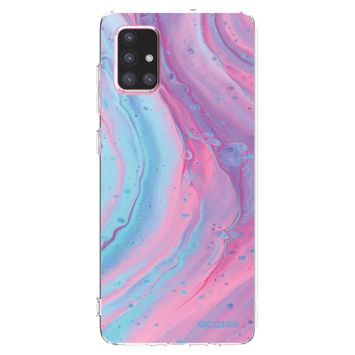 Picasee διαφανής θήκη σιλικόνης Samsung Galaxy A71 A715F - Pink liquid