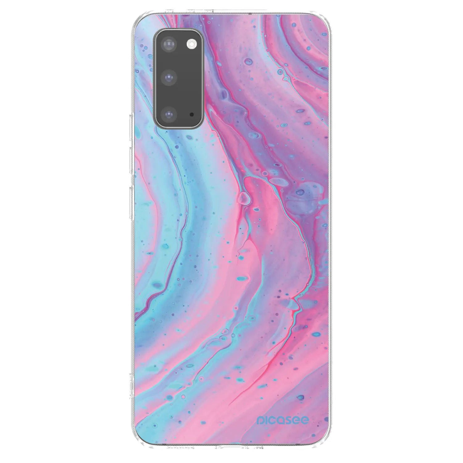 Picasee διαφανής θήκη σιλικόνης Samsung Galaxy S20 G980F - Pink liquid