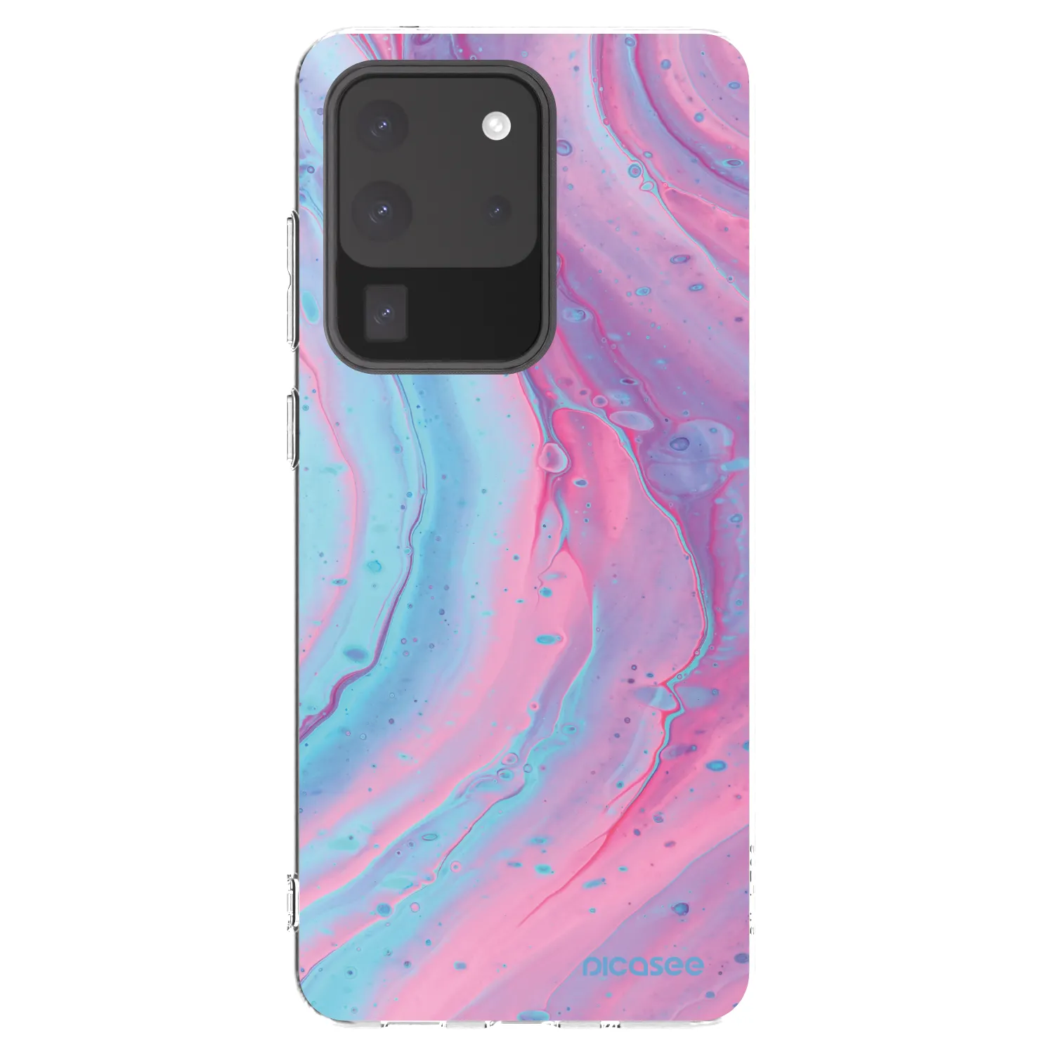 Picasee διαφανής θήκη σιλικόνης Samsung Galaxy S20 Ultra 5G G988F - Pink liquid