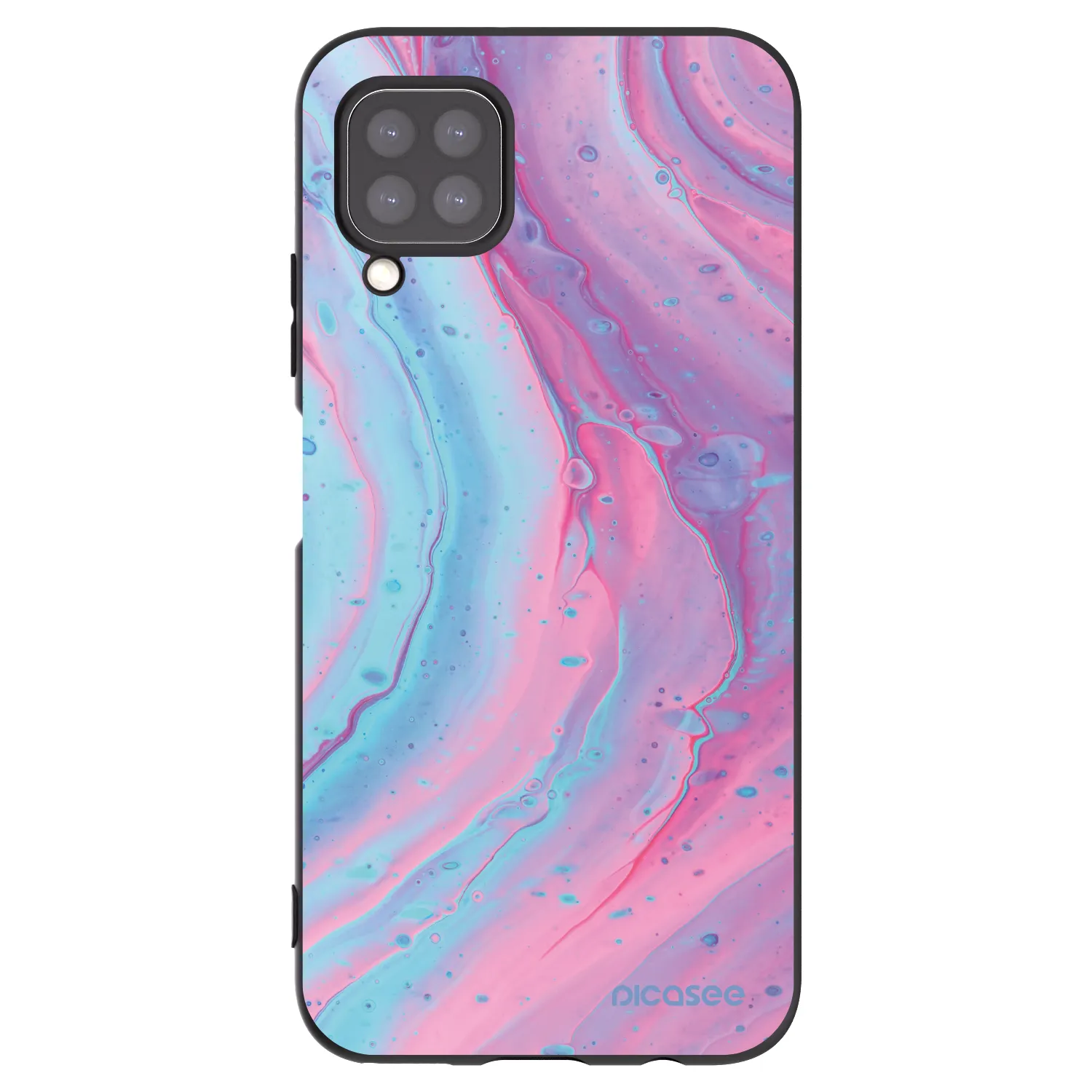 Picasee Μαύρη θήκη σιλικόνης για Huawei P40 Lite - Pink liquid