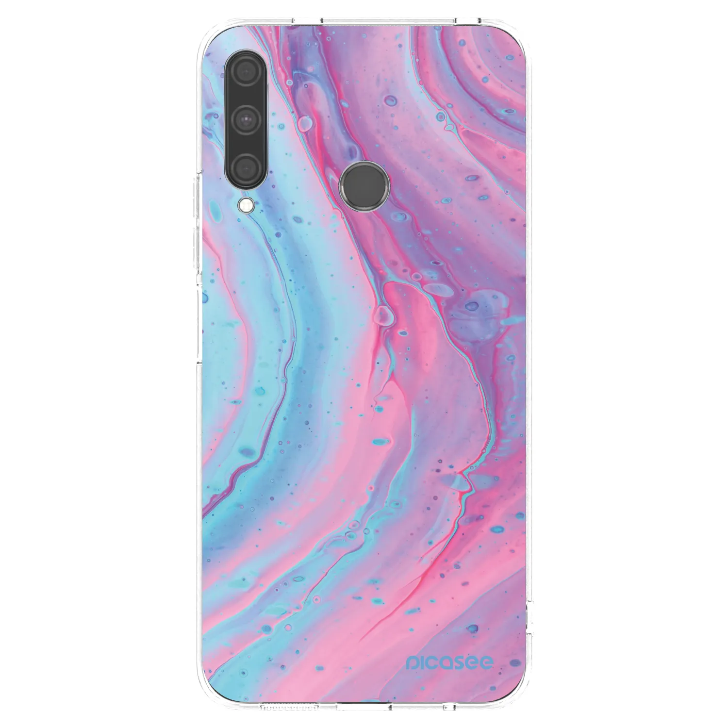 Picasee διαφανής θήκη σιλικόνης Huawei P40 Lite E - Pink liquid