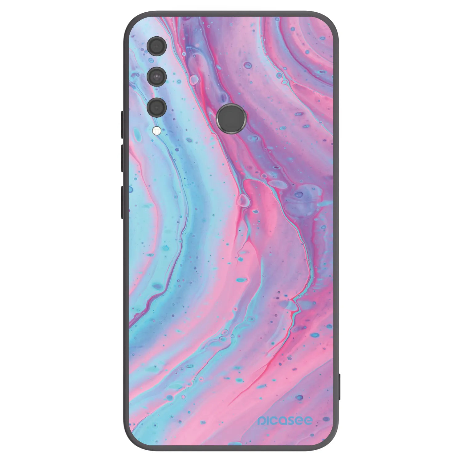 Picasee Μαύρη θήκη σιλικόνης για Huawei P40 Lite E - Pink liquid