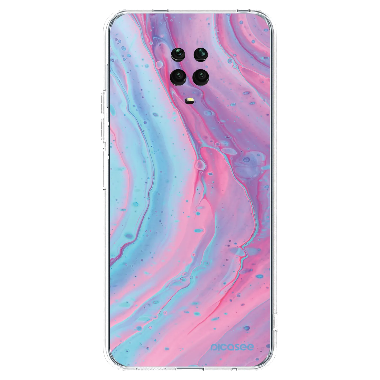 Picasee διαφανής θήκη σιλικόνης Xiaomi Redmi Note 9 Pro - Pink liquid