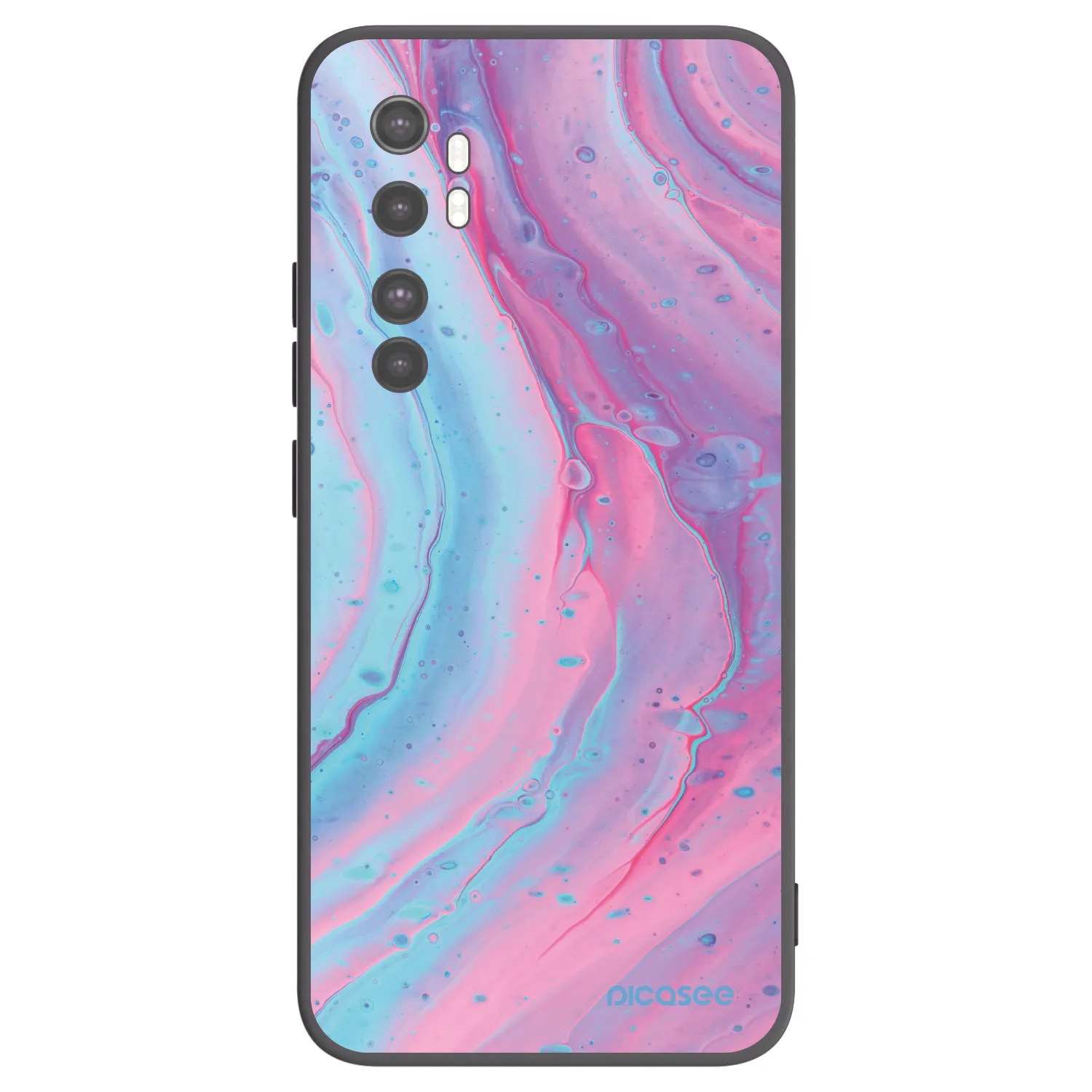 Picasee Μαύρη θήκη σιλικόνης για Xiaomi Mi Note 10 Lite - Pink liquid