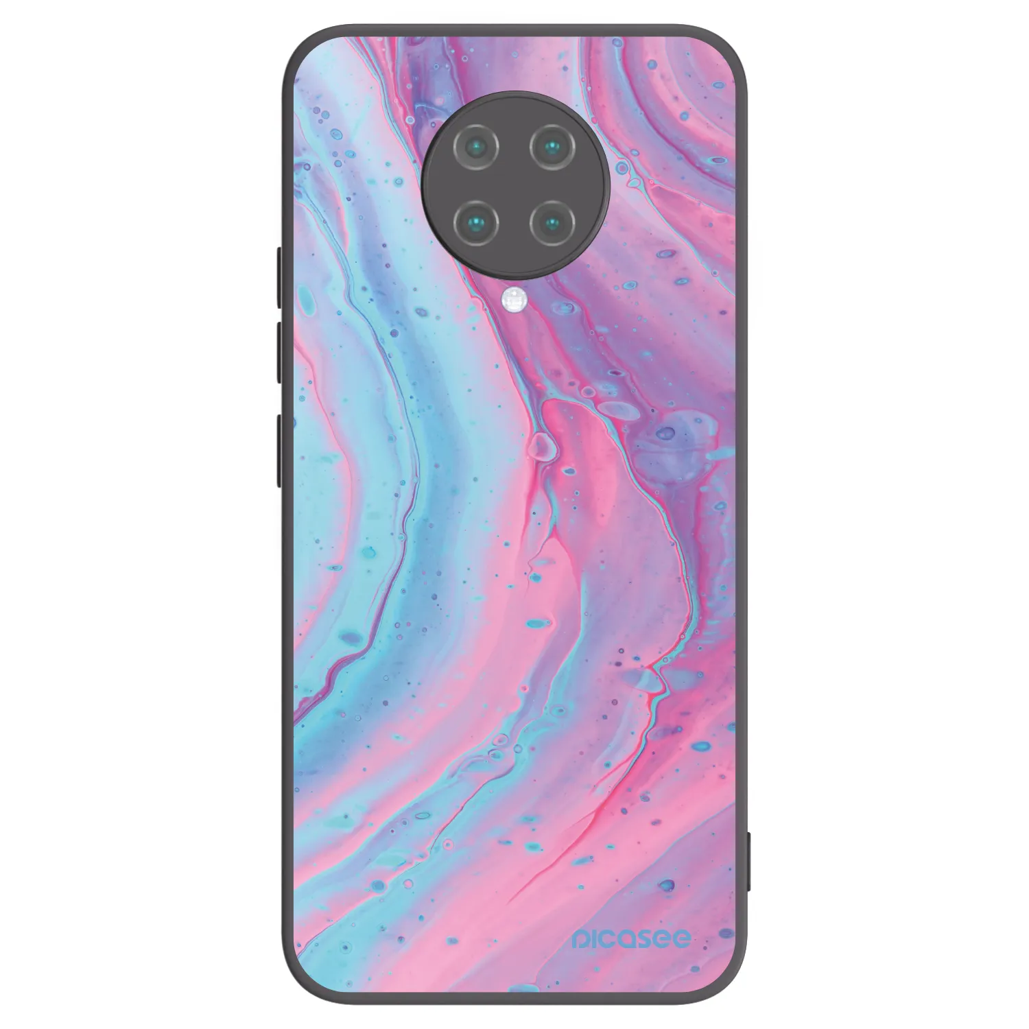 Picasee Μαύρη θήκη σιλικόνης για Xiaomi Poco F2 Pro - Pink liquid