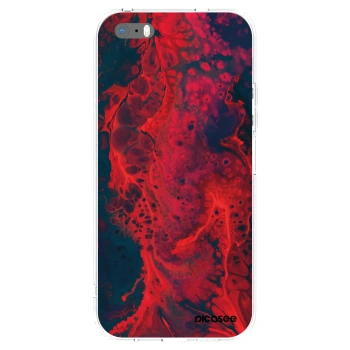 Picasee διαφανής θήκη σιλικόνης Apple iPhone 5/5S/SE - Organic red