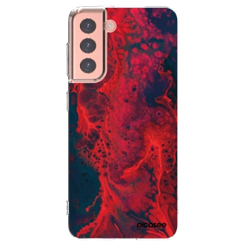 Picasee διαφανής θήκη σιλικόνης Samsung Galaxy S21 5G G991B - Organic red