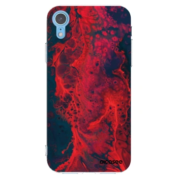 Picasee διαφανής θήκη σιλικόνης Apple iPhone XR - Organic red