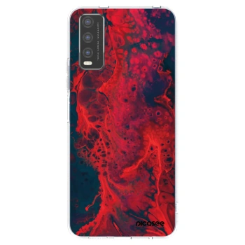 Picasee διαφανής θήκη σιλικόνης Vivo Y20s - Organic red