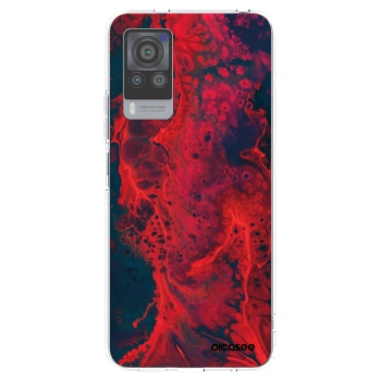 Picasee διαφανής θήκη σιλικόνης Vivo X60 Pro 5G - Organic red