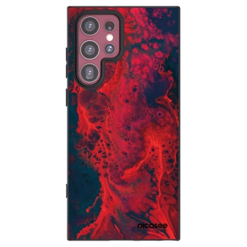 Picasee Μαύρη θήκη σιλικόνης για Samsung Galaxy S22 Ultra 5G - Organic red