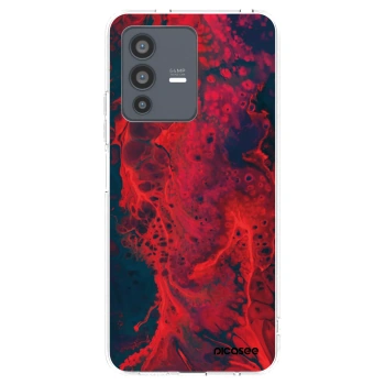 Picasee διαφανής θήκη σιλικόνης Vivo V23 5G - Organic red