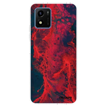 Picasee διαφανής θήκη σιλικόνης Vivo Y01 - Organic red