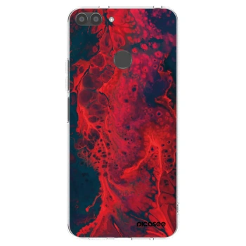 Picasee διαφανής θήκη σιλικόνης Huawei P Smart - Organic red
