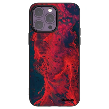 Picasee Μαύρη θήκη σιλικόνης για Apple iPhone 14 Pro Max - Organic red