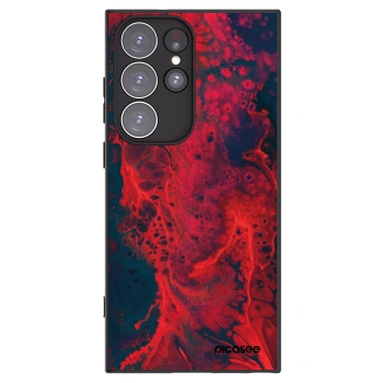 Picasee Μαύρη θήκη σιλικόνης για Samsung Galaxy S23 Ultra 5G - Organic red