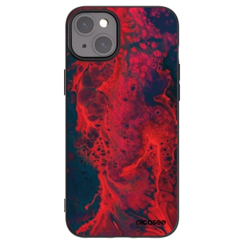 Picasee Μαύρη θήκη σιλικόνης για Apple iPhone 15 Plus - Organic red
