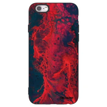 Picasee Μαύρη θήκη σιλικόνης για Apple iPhone 6/6S - Organic red