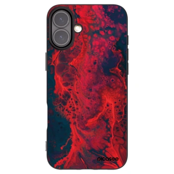 Picasee Μαύρη θήκη σιλικόνης για Apple iPhone 16 Plus - Organic red