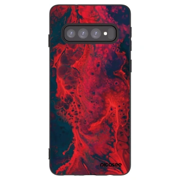 Picasee Μαύρη θήκη σιλικόνης για Samsung Galaxy S10 G973 - Organic red