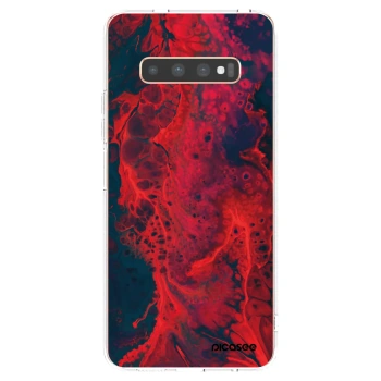 Picasee διαφανής θήκη σιλικόνης Samsung Galaxy S10 Plus G975 - Organic red