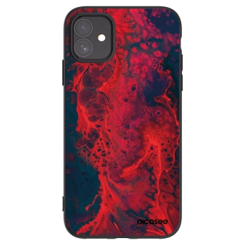 Picasee Μαύρη θήκη σιλικόνης για Apple iPhone 11 - Organic red