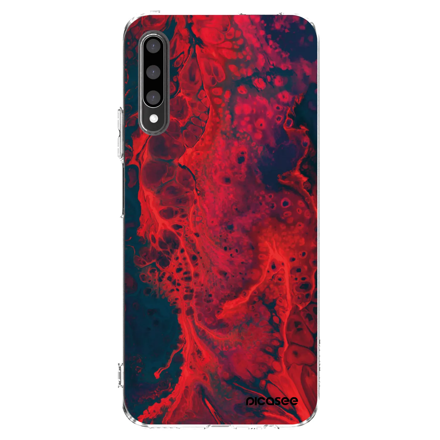 Picasee διαφανής θήκη σιλικόνης Honor 9X Pro - Organic red